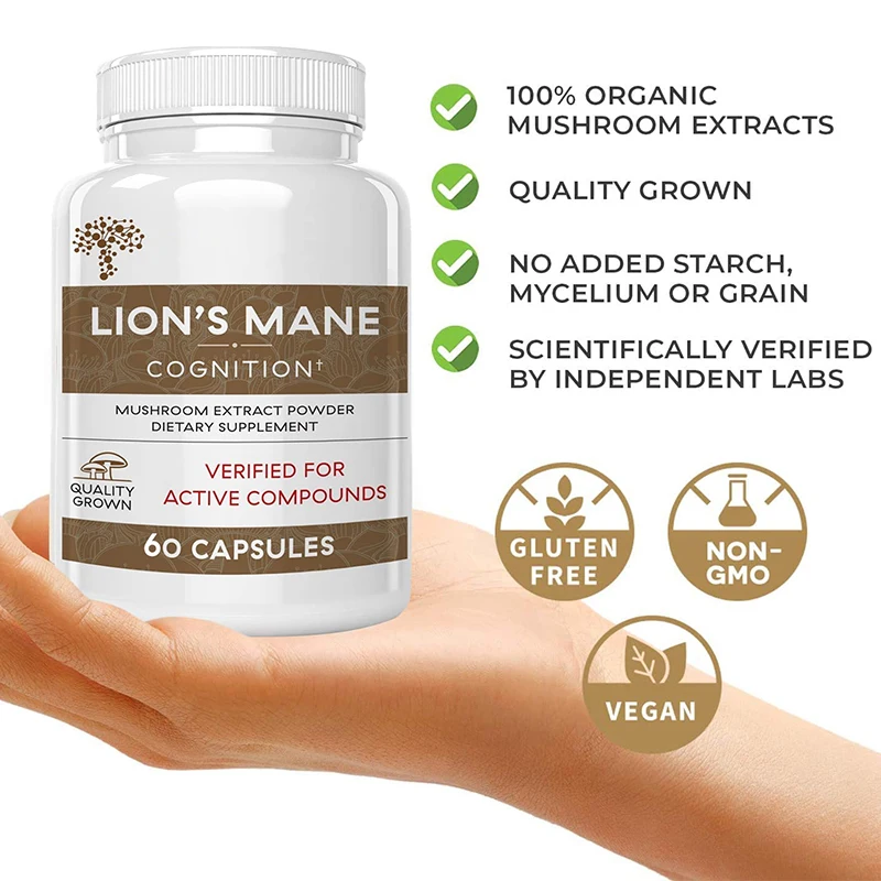 1Pc Lion Mane Ganoderma lucidum Mushroom Capsule Dietary Supplement Health Food Immune System Against Cancer
