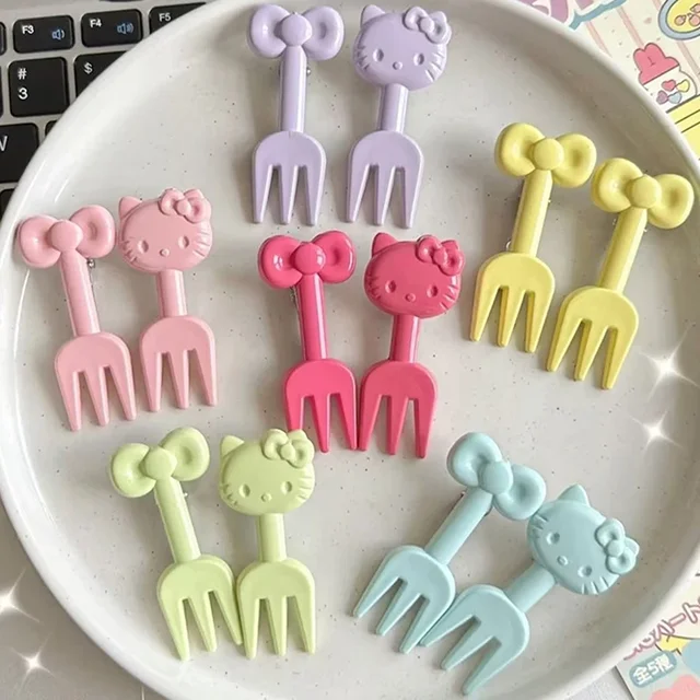 12Pcs Fruit Fork Mini Cartoon Children Snack Cake Dessert Food Pick Toothpick Bento Lunches Party Decor Fruit Pick Snack Forks