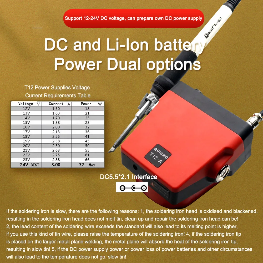 STM32 V3 T12-A Cordless Soldering Station Solder Iron for Dewalt/Makita/Milwaukee/Devon Li-ion Battery 18/20V Max for DIY Repair 5