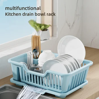 New Pull basket Kitchen cabinet 2-layer drawer Bowl Plastic Drain Basket Space Bowl Rack Home Storage Shelf 1