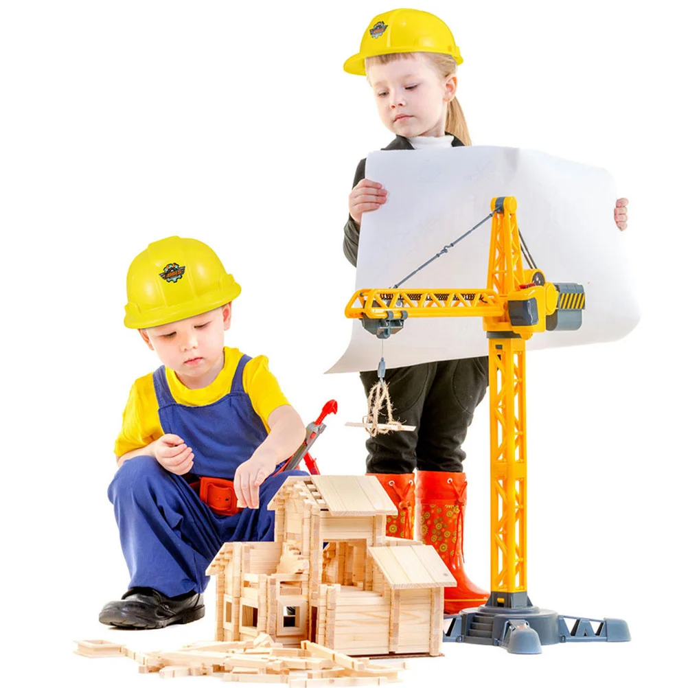 Realistic Construction Party Hats Kids Plastic Hats Party Supplies Simulation Educational Toy Game Boys Gift Yellow party hat carnival hat construction hat