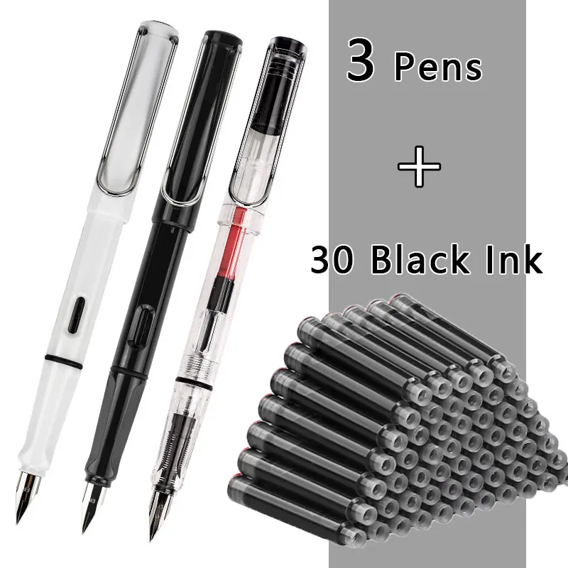 Piston Fountain Pen 4 Colors Refillable Ink Student's Posture Pens For  Writing Calligraphy Fountain Pen School Supply Stationery - AliExpress