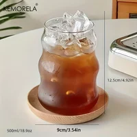 2/4/6PCS INS Glass Cup Heat-resistant Tumbler Drinkware Transparent Tea Juice Milk Coffee Mug Home Water Glasses Stripe Beer Mug 3