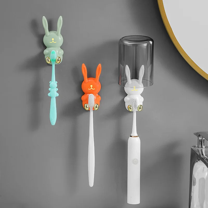 

Настенный крючок с милым Кроликом, многофункциональная домашняя настенная стойка для хранения, держатель для зубных щеток, органайзер для кухни и ванной