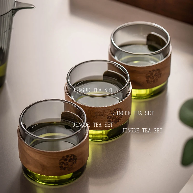 170ml Hammer Patterned Glass Tea Cup Household Japanese Vertical Pattern Anti Scalding Tea Cup Drinking Utensils Large Tea Cup