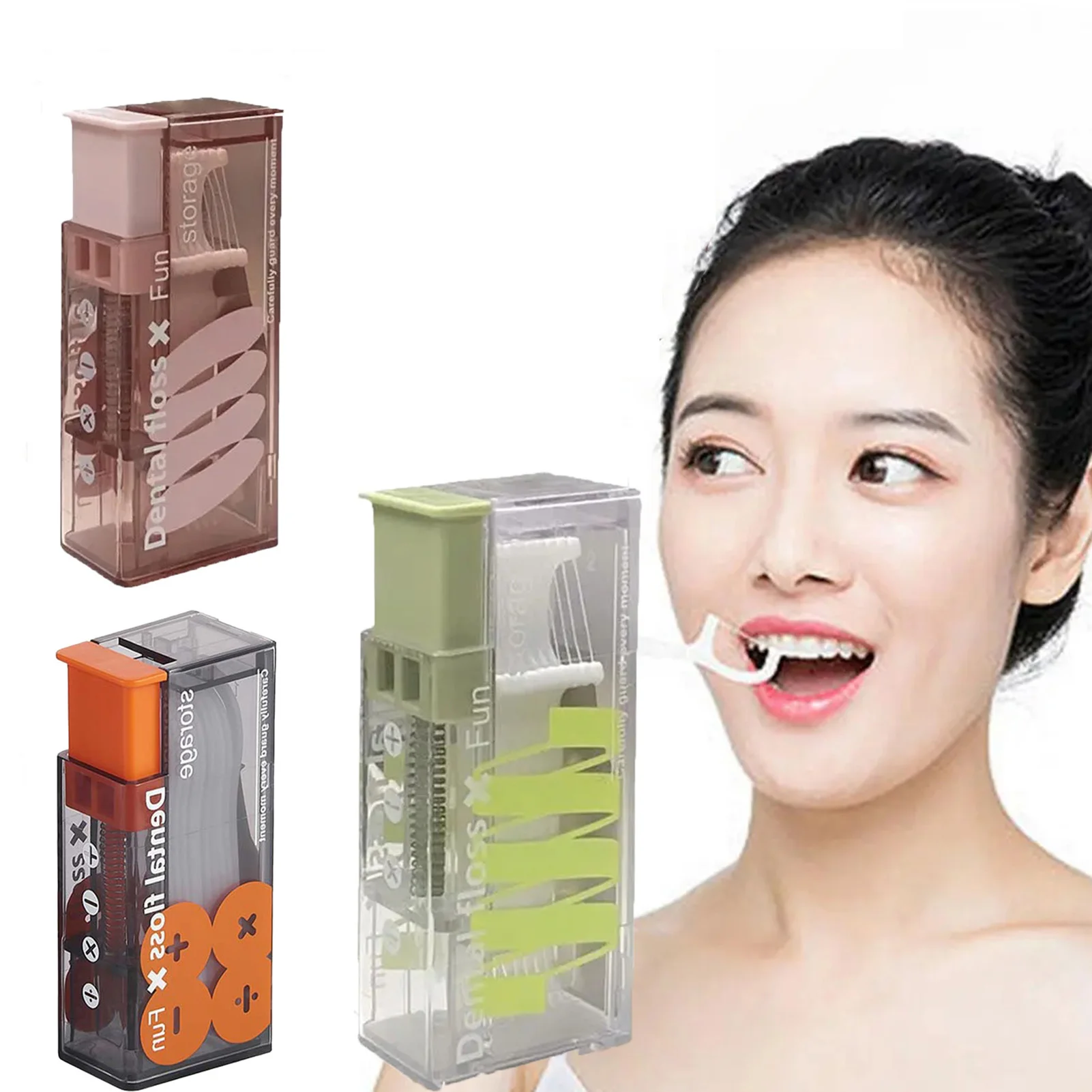 

Portable Smart Dental Floss Holder Odorless Interdental Brush Floss Storage Case for Family Hotel Restaurant Travel EIG88