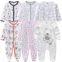 0-12Months Baby Rompers Newborn Girls&Boys 100%Cotton Clothes of Long Sheeve 1/2/3Piece Infant Clothing Pajamas Overalls Cheap