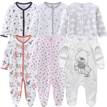 0-12 mesi pagliaccetti per neonati neonate e ragazzi 100% cotone vestiti di manica lunga 1/2/3 pezzi abbigliamento infantile pigiama tuta economici 1
