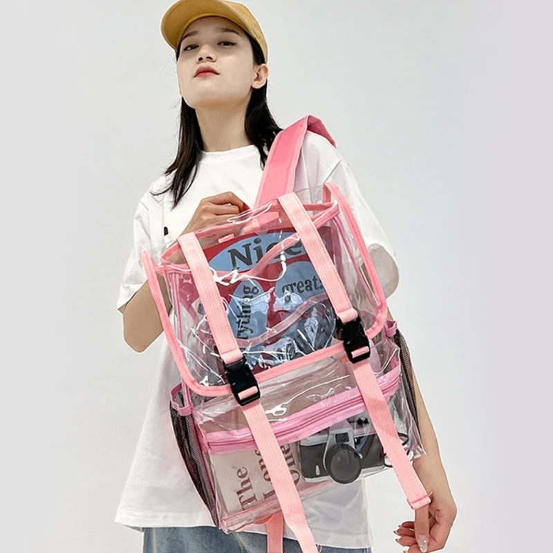 Travel Daypacks Large Capacity Backpack Fashion Bookbags Waterproof Clear Bags Teens Student Schoolbag Casual Bags