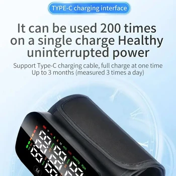 Bluetooth smart sphygmomanometer Integrated High definition LCD display health device with English voice Blood pressure monitor 5