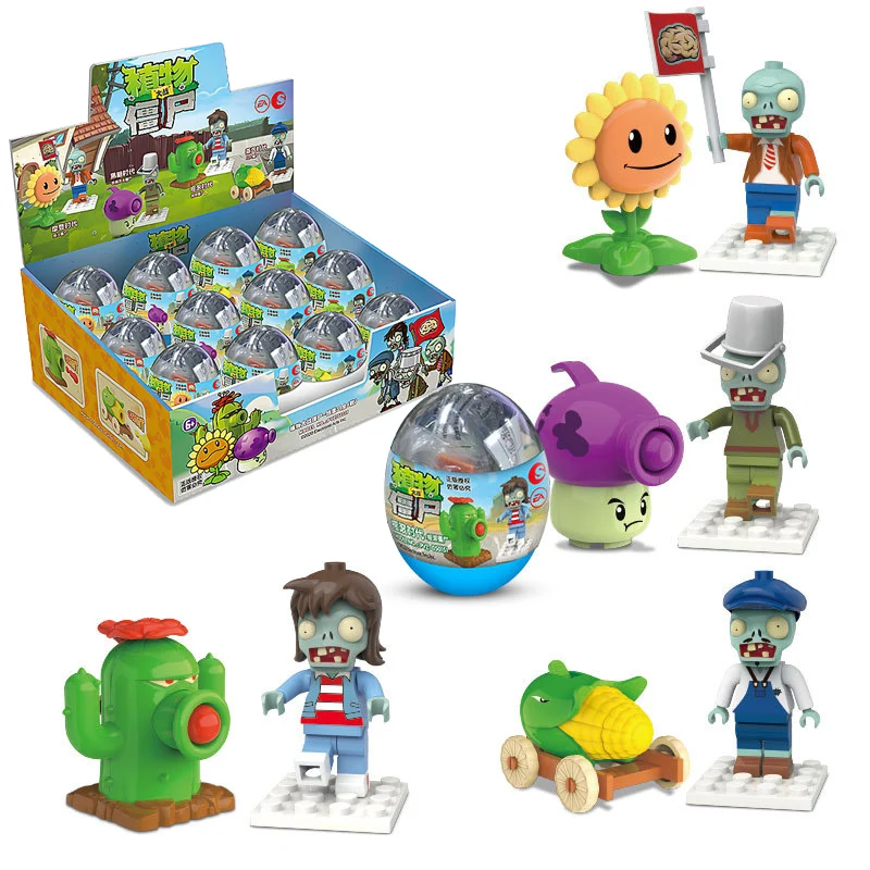 Plants Vs. Zombies Surprise Capsules Toys Kids Assembling Building Blocks Game Figure Model Dolls Random Send One Birthday Gifts