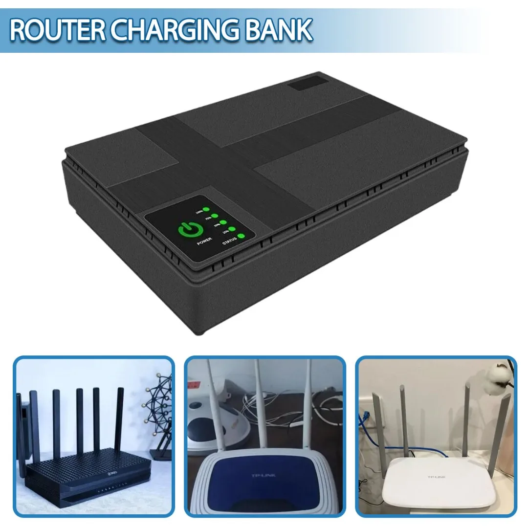 Pohiks 1pcs 10400MA 18W Mini Portable Battery Backup Uninterruptible Power Supply For WiFi