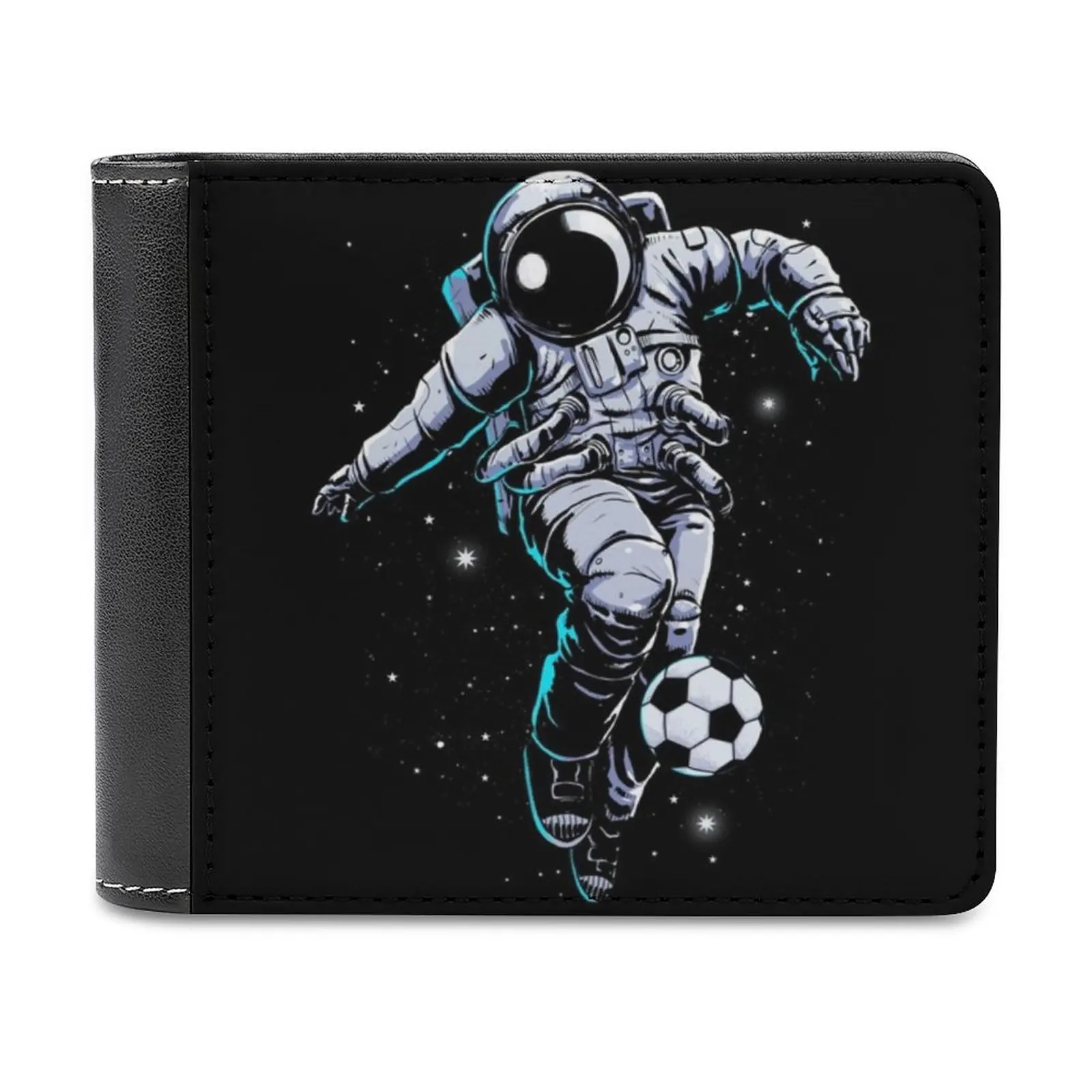 

Space Soccer Fashion Credit Card Wallet Leather Wallets Personalized Wallets For Men And Women Astronaut Space Space Football