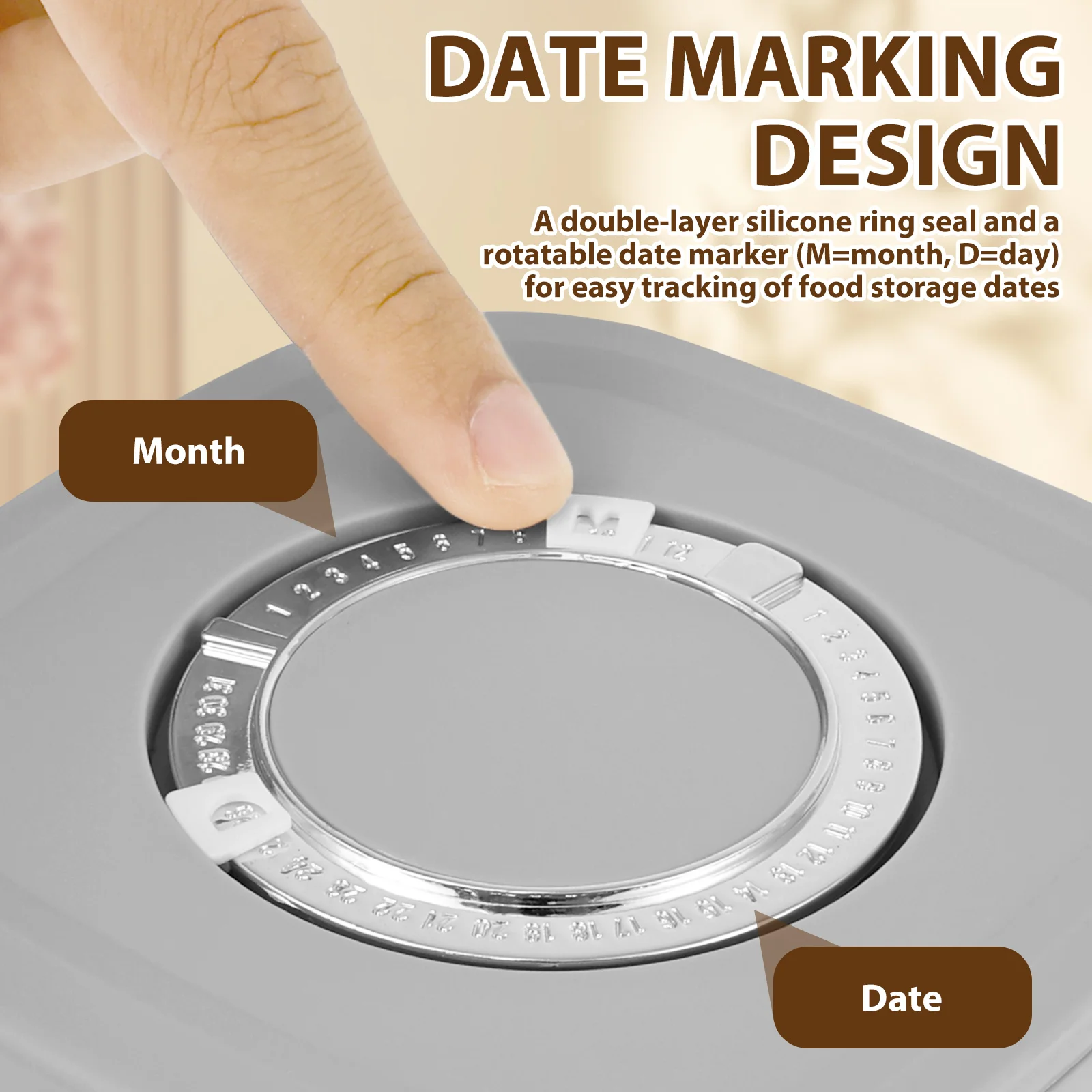 2Pcs Food Storage Jar ABS Airtight Coffee Canister with Scoop Stackable Coffee Bean Storage Container for Tea Sugar Flour Cereal