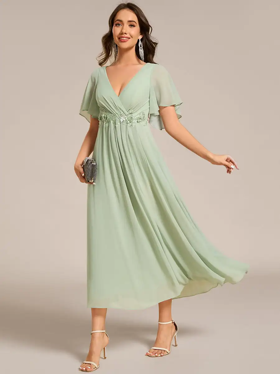 green emerald velvet dress Mint Green Straps A-Line Wedding Guest Dress, Mint_Green / S