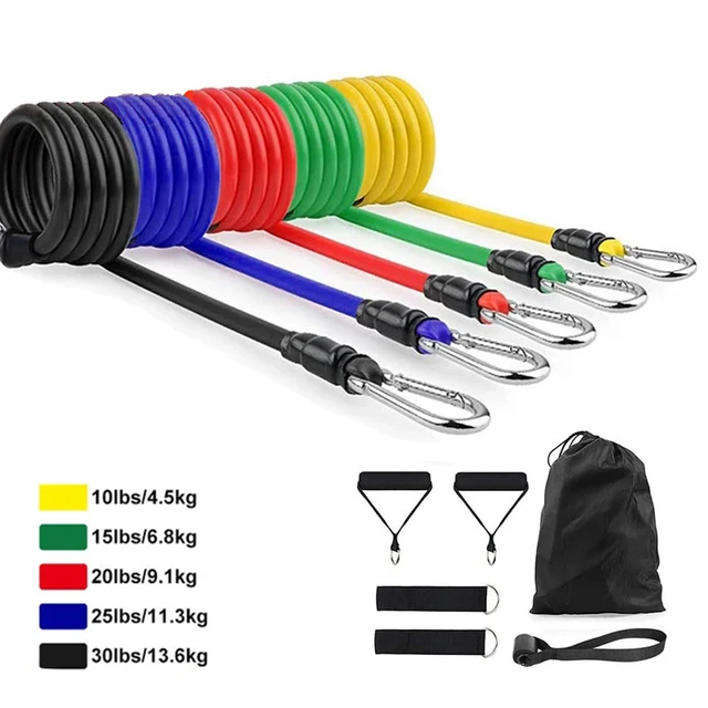 11-Piece Set Resistance BandsTensioner Pull Rope Fitness Multi-function Tensioner Suit Muscle Training Belt Elastic Sleeve Bands 6