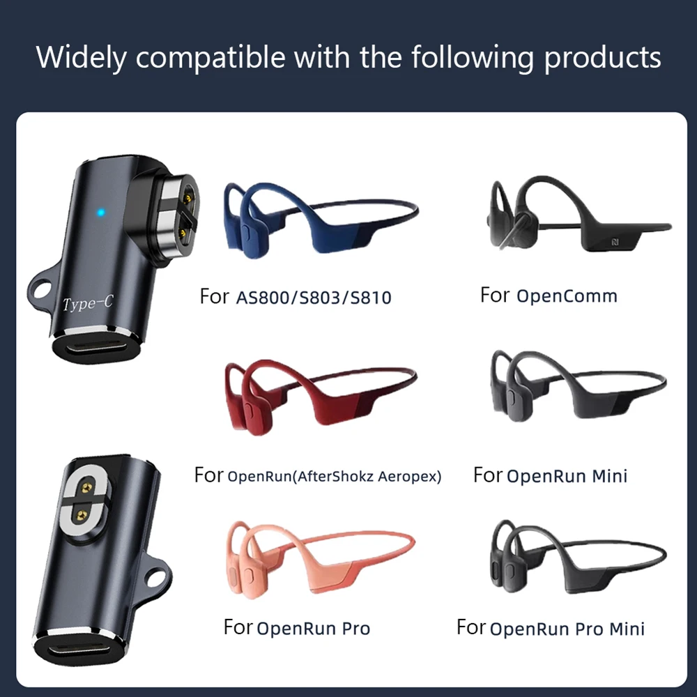 USB C/For iOS To Magnetic Adapter Charger Adapter Charging Cable Adapter for AfterShokz OpenRun Air/Pro/Aeropex AS800 S803 5