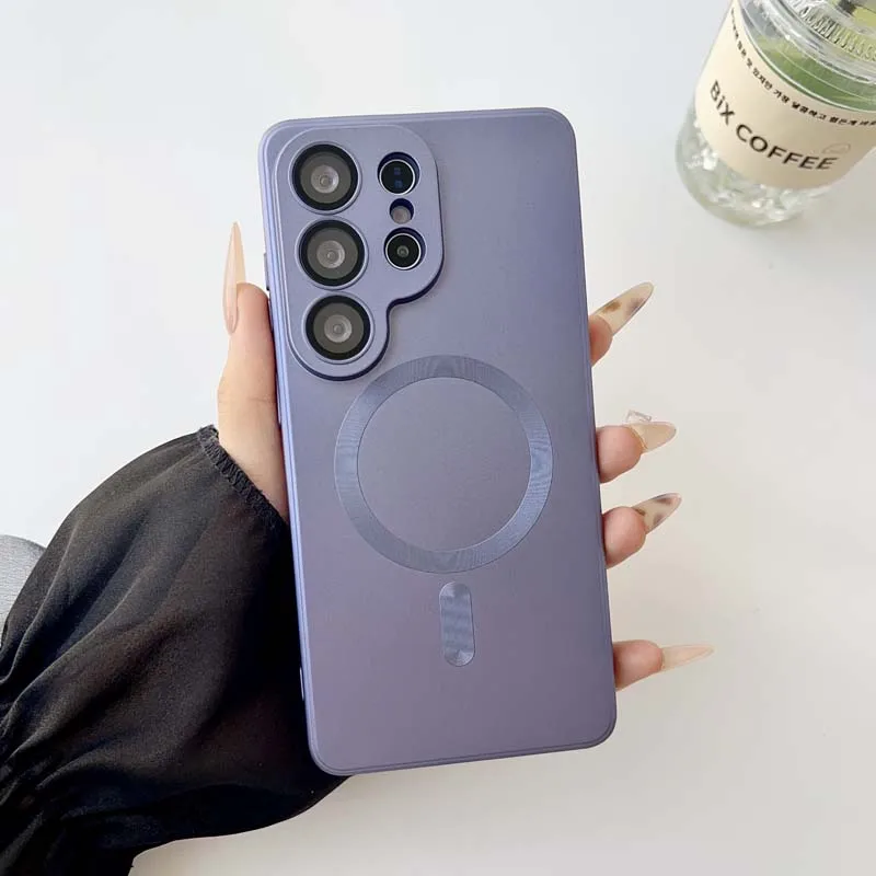 Metallic Magnetic Soft Case with Wireless Charging and Lens Protection