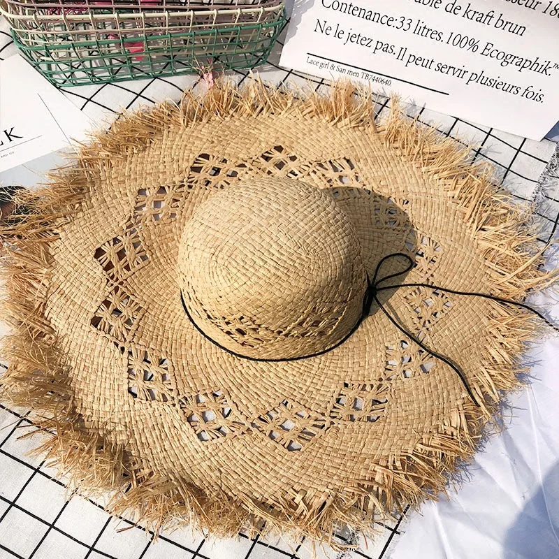 Sombreros De Paja De Playa De Ala Ancha De 5.9 In Para