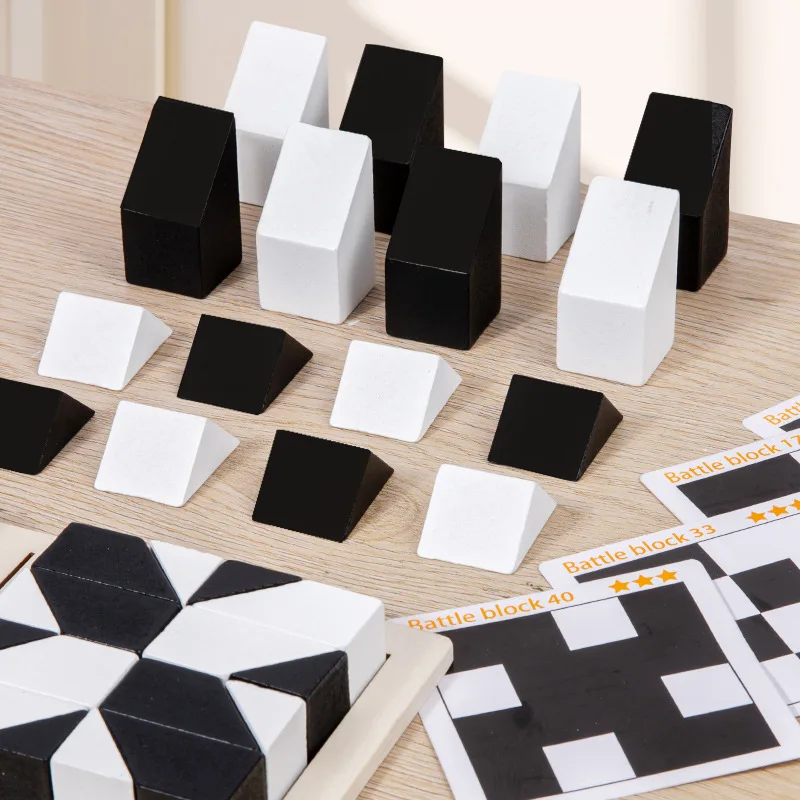 3D Wooden Puzzle Game Kids Montessori Toys Geometric Shapes Building Blocks Children Space Thinking Logic Educational Toy 2