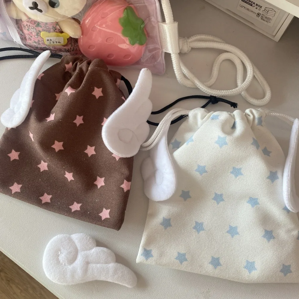 Canvas Storage Bag with Star Pattern for Cosmetics and Stationery