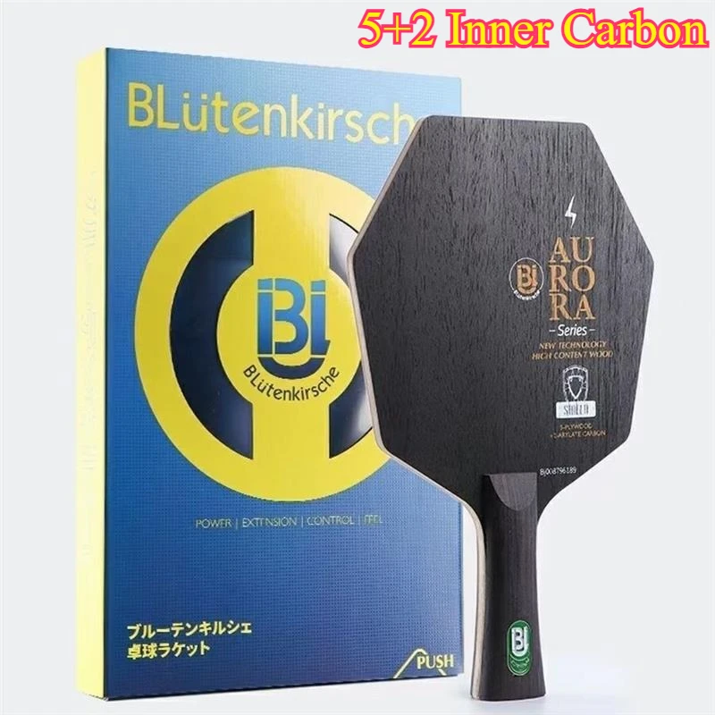 Table Tennis Blade Racket 5 ply Pure Wood 5+2 Carbon Fiber Increase Hitting Area Fast Attack