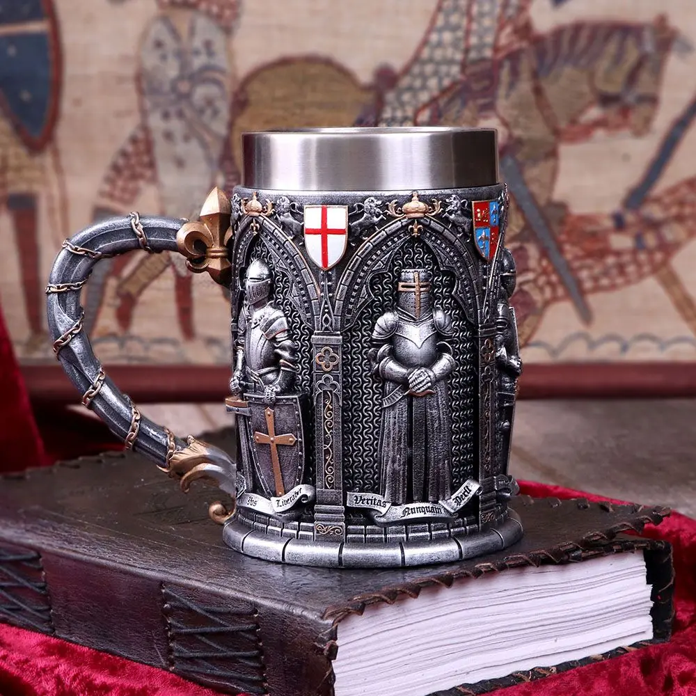 

Nemesis Beer Mug knight Stainless steel Viking halloween Mug high quality handwork