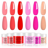 6pcs Red Pink Coral Dipping Powder Set, Air Drying Dip Powder Nail Kit No UV/LED Lamp Needed for Salon Manicure Nail Art 1