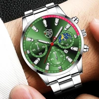 2022 Luksusowa moda Męskie srebrne zegarki Mężczyźni Biznes Kwarcowy zegarek kwarcowy ze stali nierdzewnej Mężczyzna Sport Casual Skórzany zegarek 1