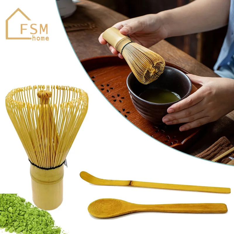 Tea Brush Bamboo Matcha Whisk (Chasen) Japanese Tea Set Tea Spoon Scoop Matcha Grinder Brushes