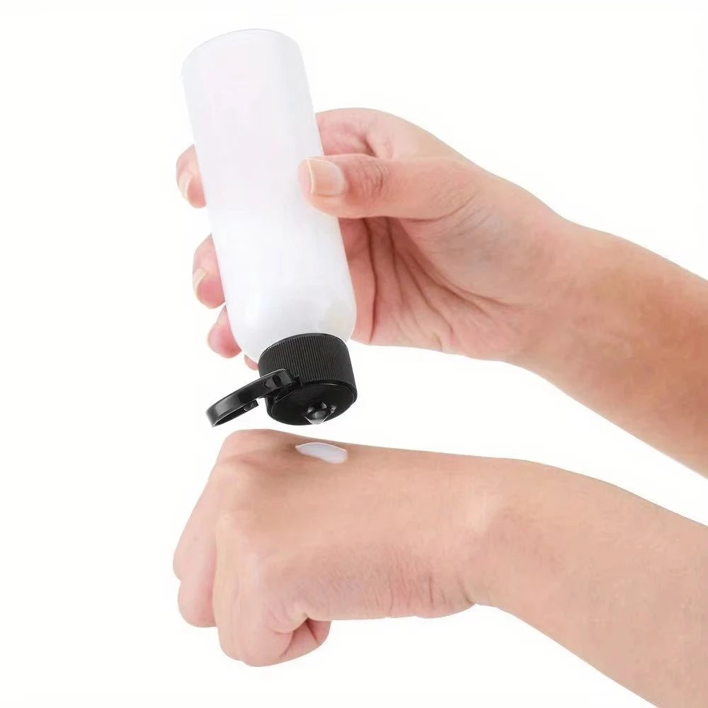 Refillable Empty Bottle 5PCS 30/50/100ML Refillable Empty Plastic Transparent Bottle with Flip Cap Portable Squeeze Shampoo Conditioner Travel Bottles