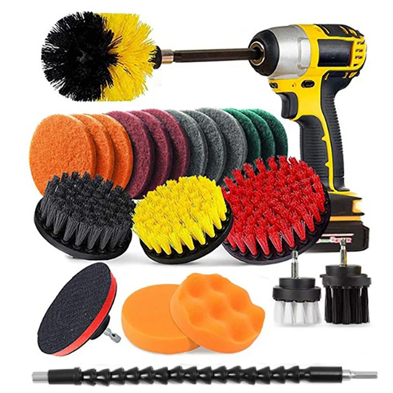 ElectricDrillBrushAttachmentSetAllPurposeCleanerAutoTires