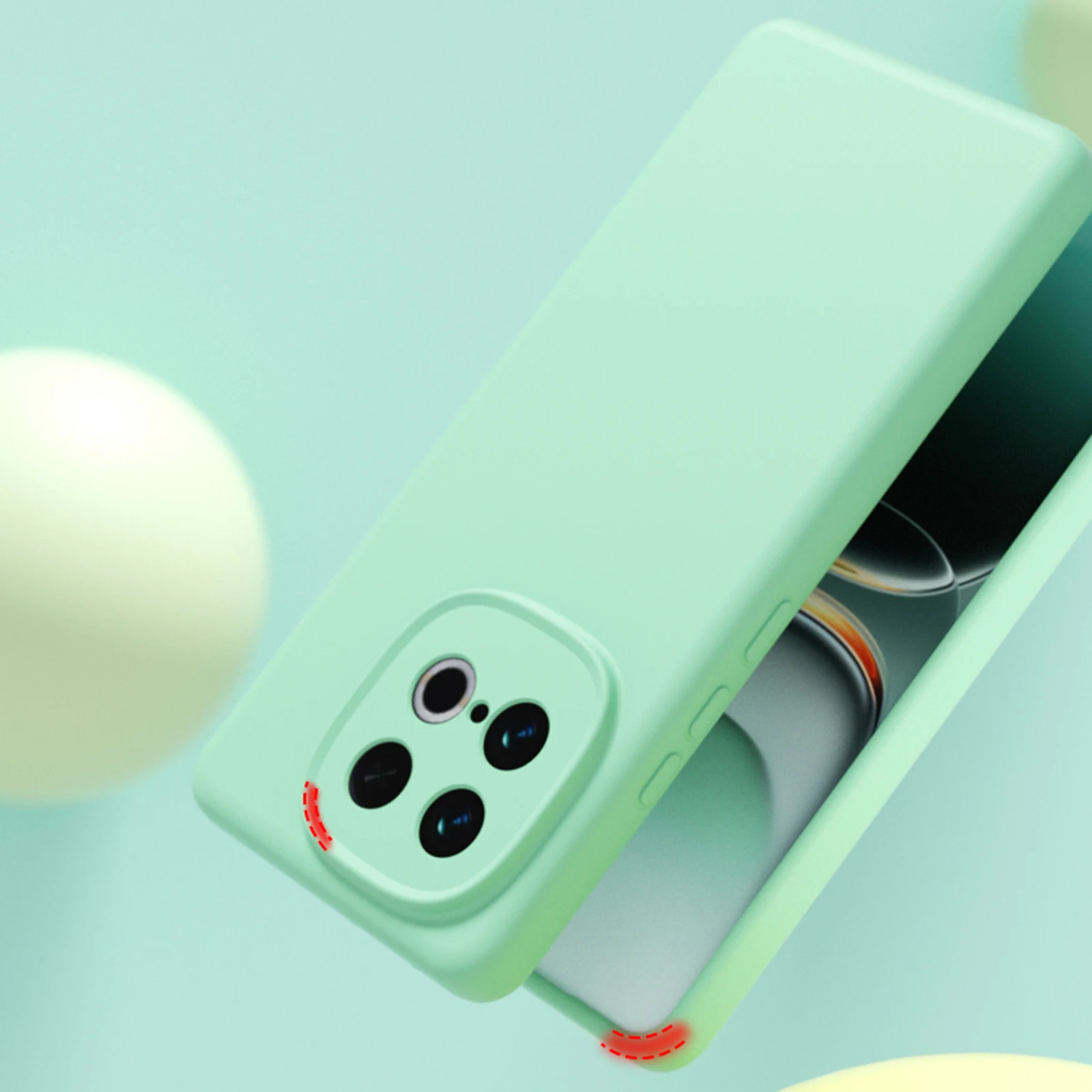 Shockproof Soft Liquid Silicone Case with Slim Design and Precise Camera Protection