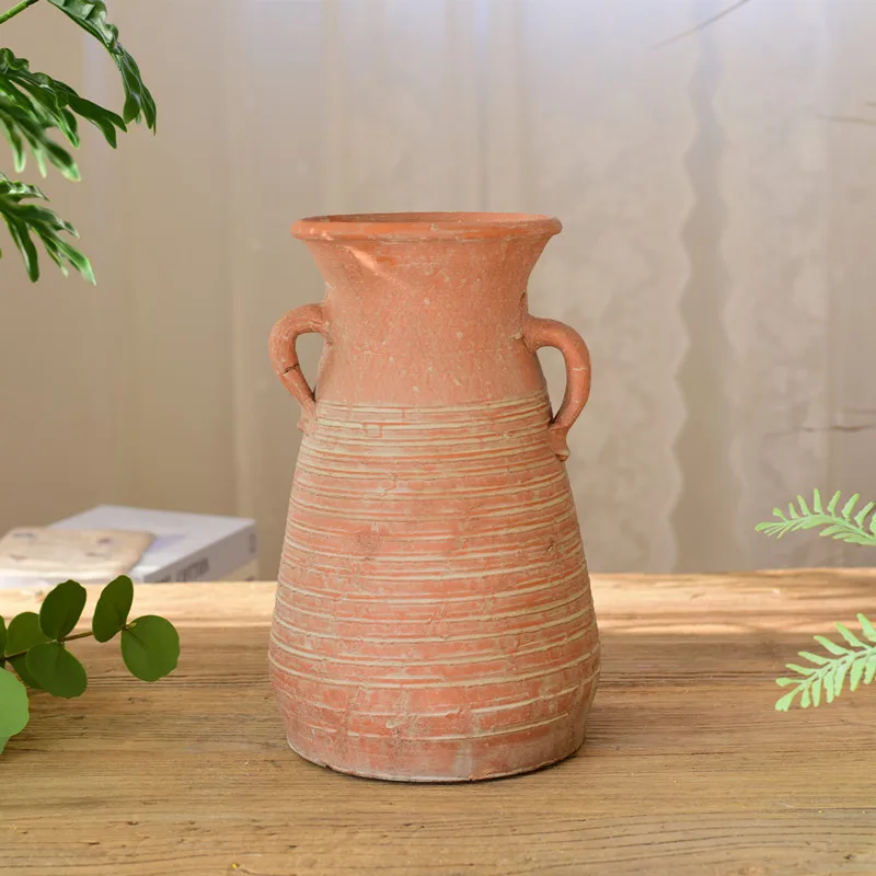 Retro Red Clay Flower Vase 5