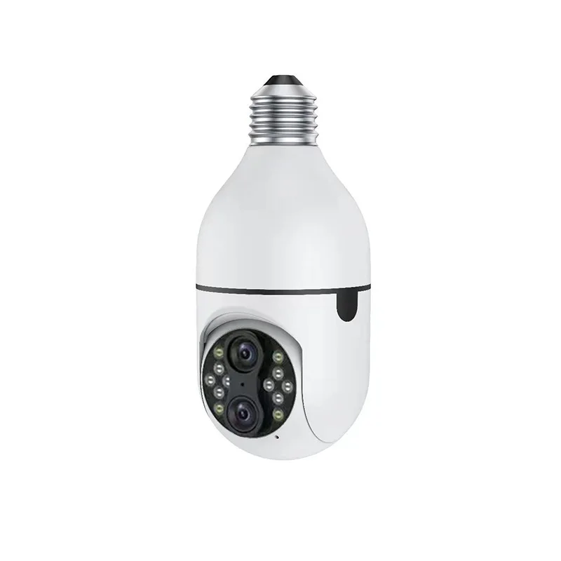 2MP/4MP 1080P 10X Zoom Dual Lens E27 Lamp Head Socket PTZ IP Dome Camera AI Humanoid Full Color Home Security Baby Monitor