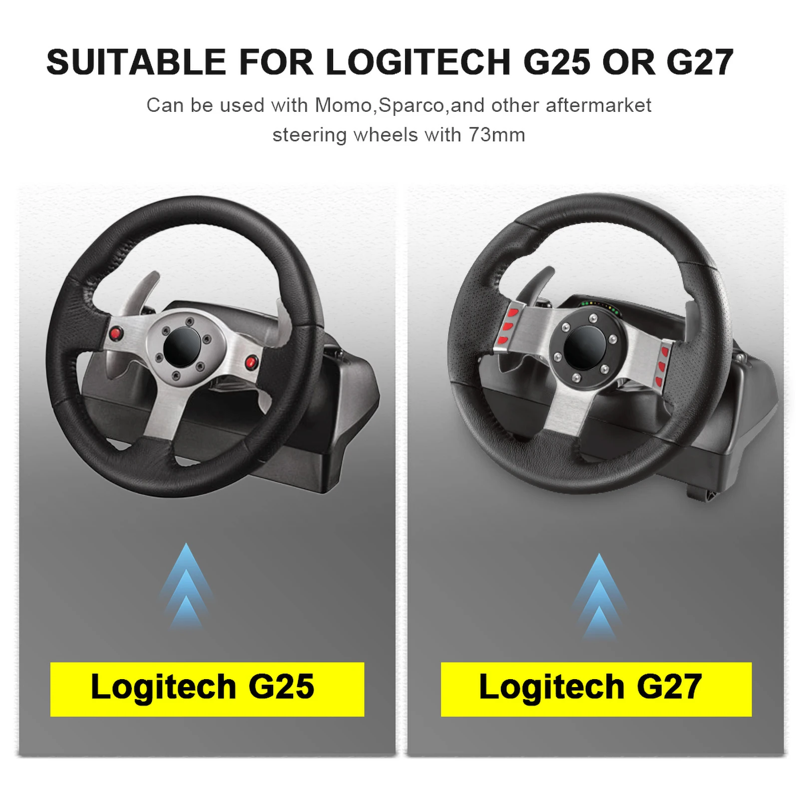 13 14 Steering Wheels PCD Racing Car Game Modification 73mm Steering  Wheel Adapter Plate For Logitech G25 G27