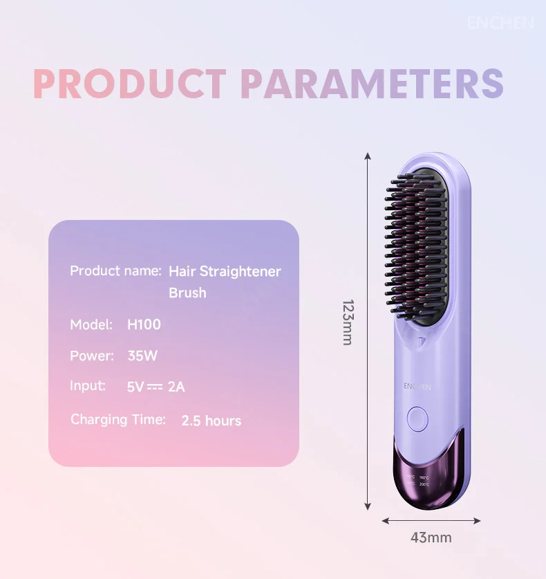 ENCHEN Mini Straightener Brush Image 12