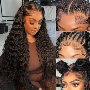 Water Wave Lace  Front Wig 150%  Indian Human Hair 13X4 Lace Frontal Human Hair Wig For Black Women