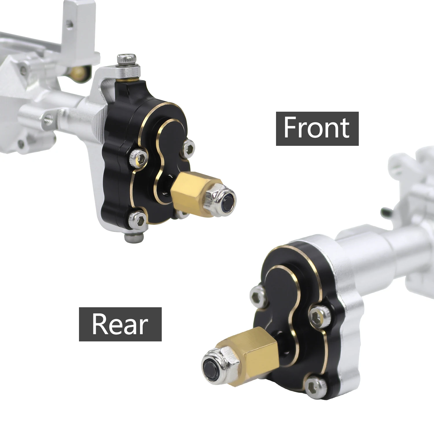 Brass Portal Housing Cover Set For FMS FCX24 RC Crawler - Front & Rear Upgrades | Lowers Center Of Gravity - View #3