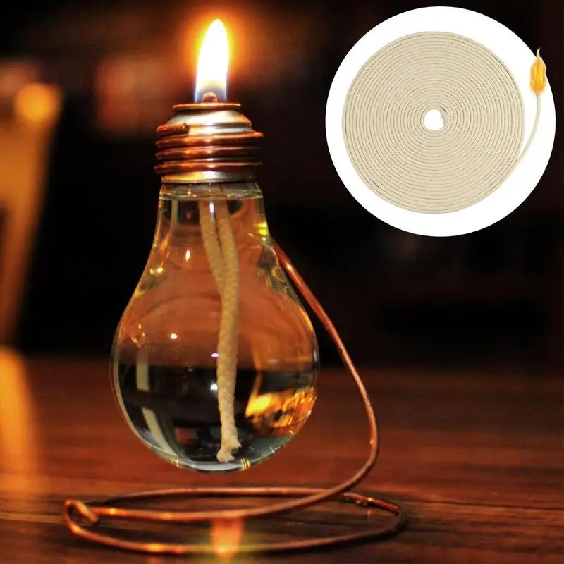 round cotton replacement wicks 10m The wick can be cut to any length required Suitable for candles alcohol lamps kerosene lamps