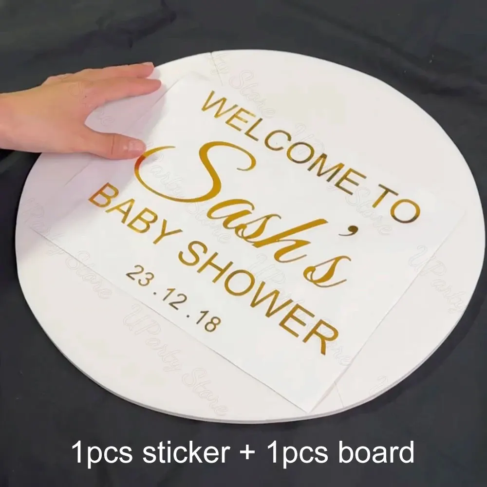 Birthday Welcome Sign Board Personalized Vinyl Sticker Mosaic Board Welcome Sign for Birthday Party Wedding Baby Shower