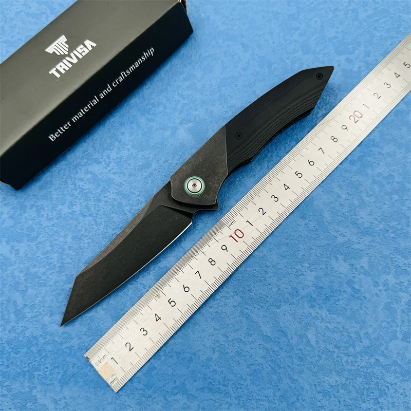 TRIVISA Vul-03 Folding knives G10+TC4 Handle 10Cr15CoMoV 1