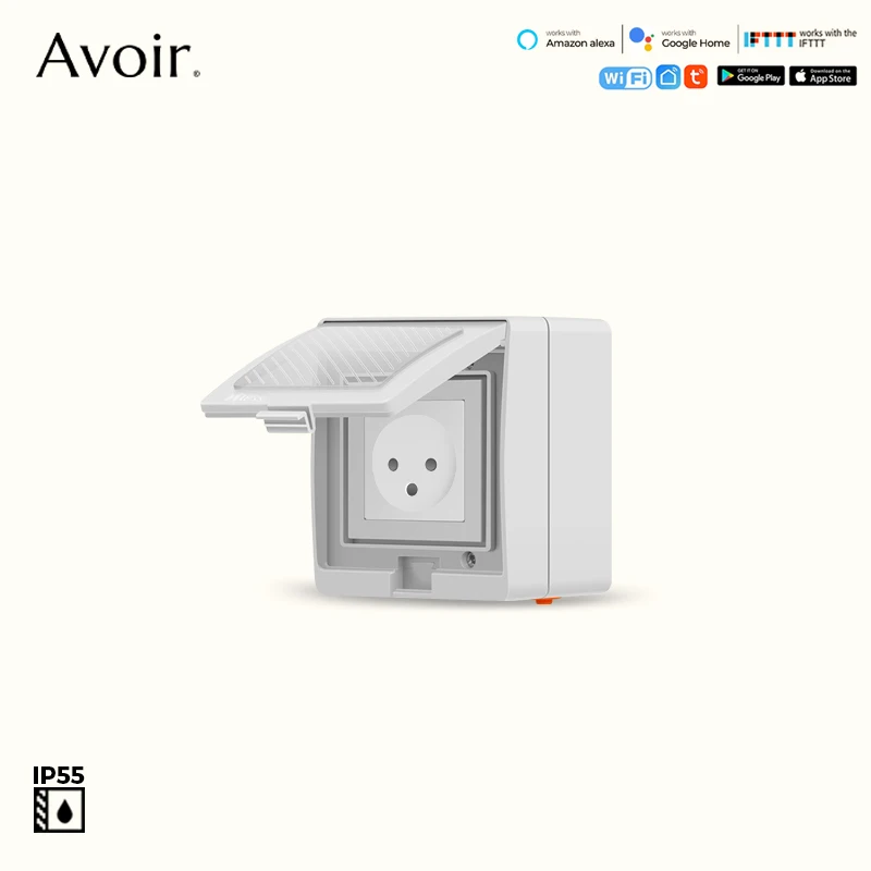 Avoir อิสราเอล Tuya สมาร์ทซ็อกเก็ต Wifi ไร้สายควบคุม IP55 กันน้ํากลางแจ้งปลั๊กไฟทํางานร่วมกับ Alexa Google Home 1