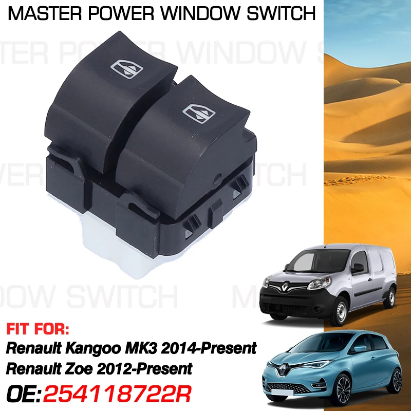 Doppio Interruttore Di Comando Alzacristallo Elettrico Muslim7 Pin Per Renault Kangoo Mk3 2014-2024 Per Renault Zoe 2012-2024