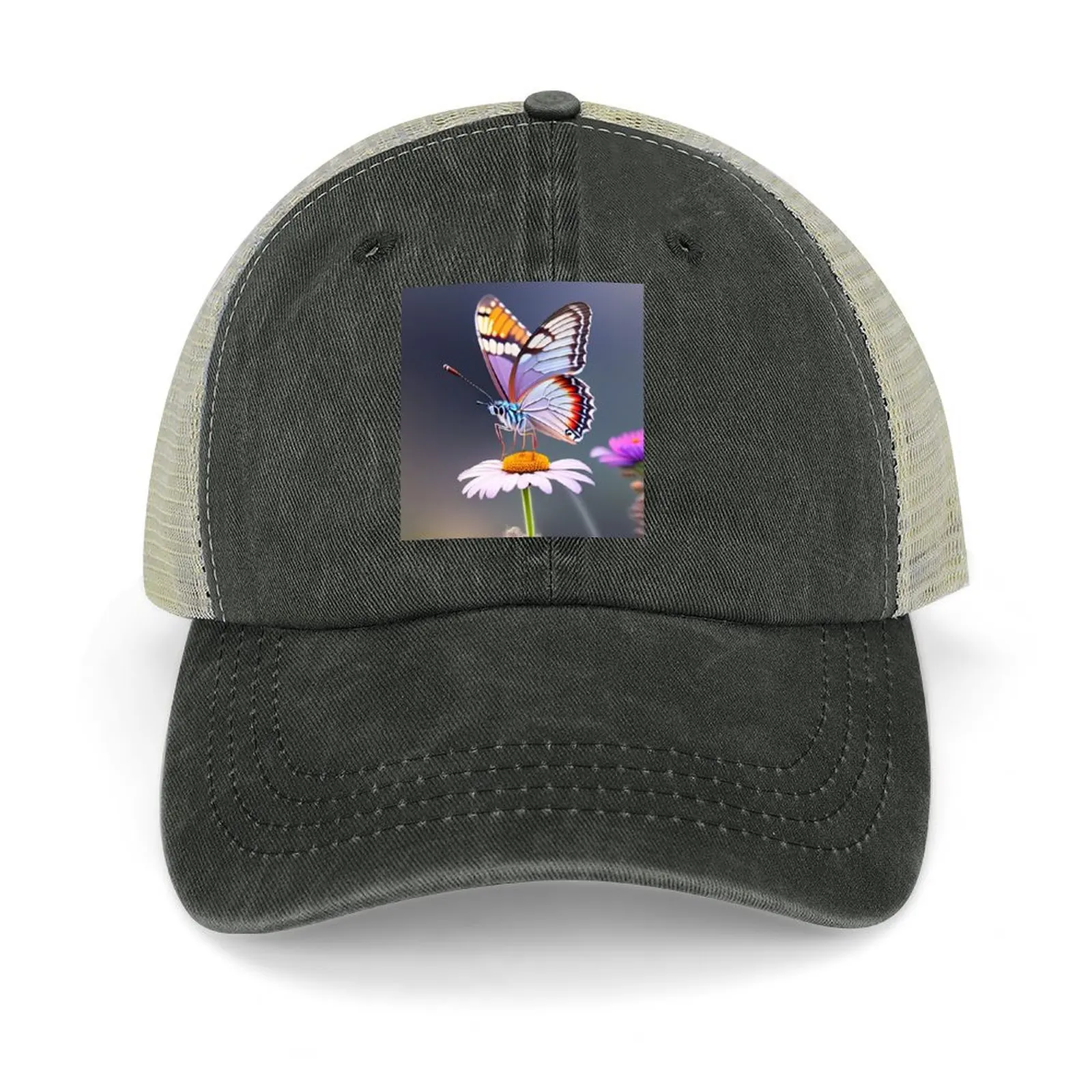 

butterfly on flower Cowboy Hat cute foam party Hat New In Hat Thermal Visor Golf Women Men's