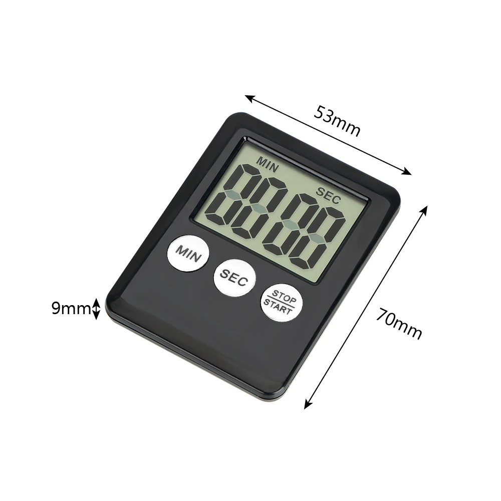 Alarm Clock DIYWORK Square Large LCD Digital Screen with Magnet Count Up Countdown Thin Simple Fashion Kitchen Cooking Timer