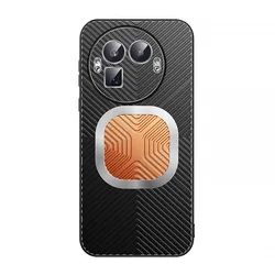 Enhanced Copper Heat Dissipation Phone Case - Shockproof Silicone Cooling Metal Magnetic Cover for Realme GT8 Pro (China) (Black)