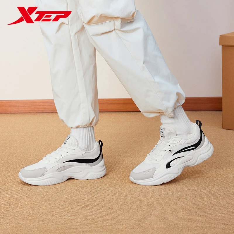 Xtep casual shoes for women spring retro all-match thick-soled anti-slip lightweight breathable sneakers 875118320036 women shoes