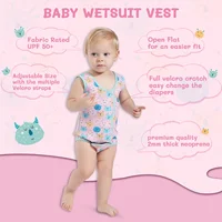 Infant Toddler 2MM Neoprene Vest Adjustable Magic Tape Front Chest Crotch UPF50+ Sun Protection Cold Proof Warm Swimming Wetsuit 4