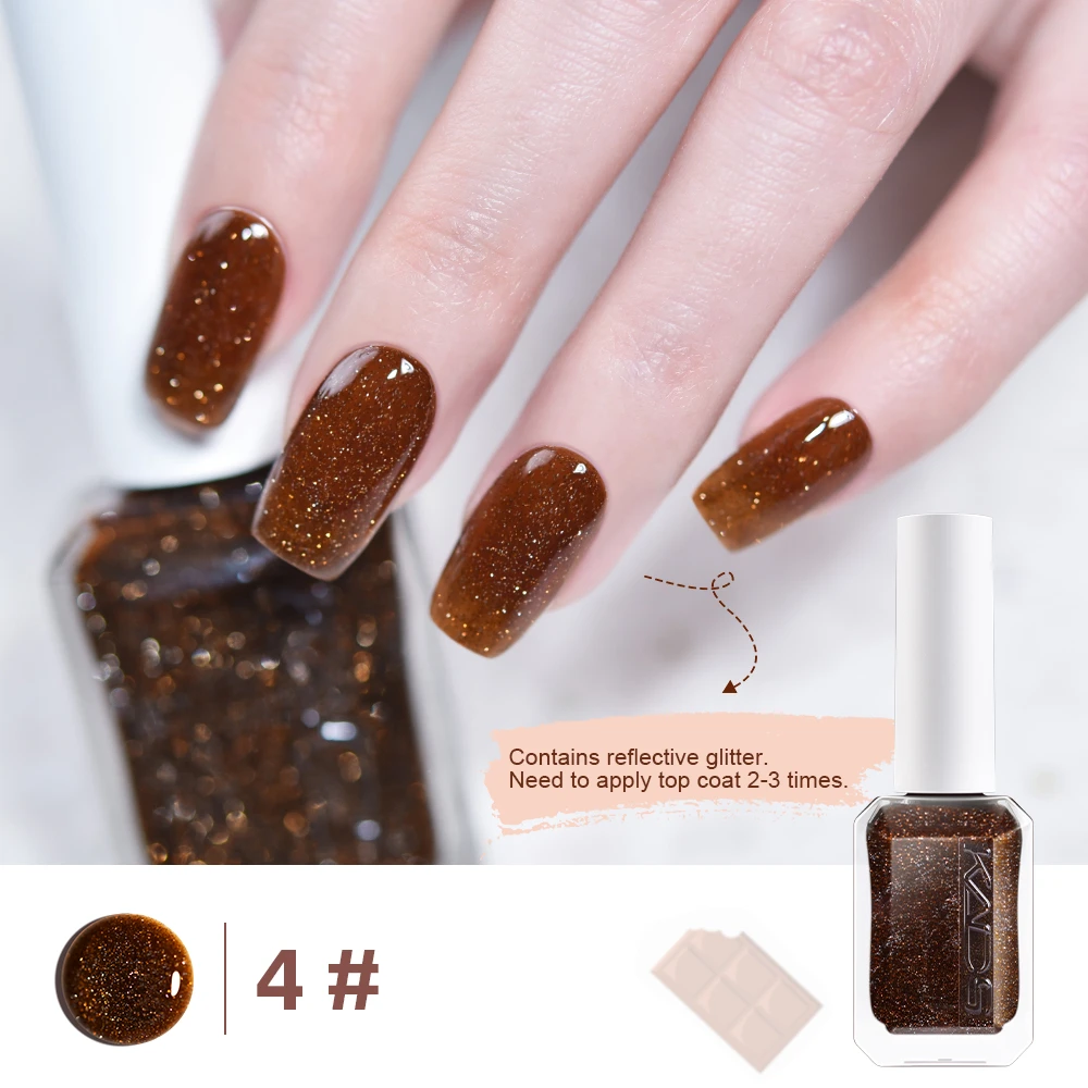 Kads 11ml Nail Polish Reflective Glitters Chocolate Velvet Brown Oil Nail  Art Lacquer Manicure Pedicure Nails Varnish Design - Nail Polish -  AliExpress